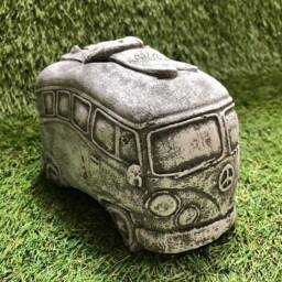 Concrete Hippy Camper Surfer Van Outdoor Garden Sculpture Frost Protected - thumbnail 2
