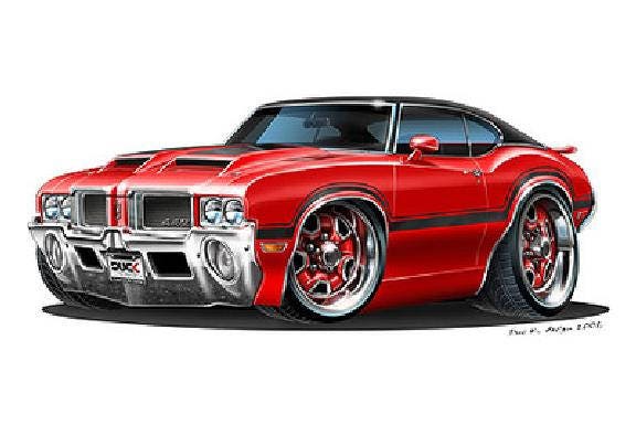 1970 Olds 442 Muscle Car Wall Decal Man Cave Decor - image 1