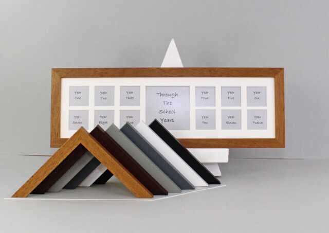 Through The School Years Photo Frame - Multi Aperture Frame. 15x50cm Frame, To Suit Twelve 2x2Inch Photos - image 1