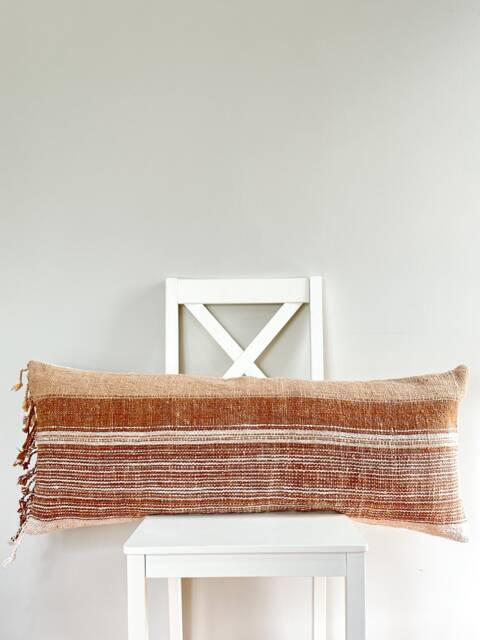 Brown Dot Block Print Mudcloth Hmong Pillow Case - image 1