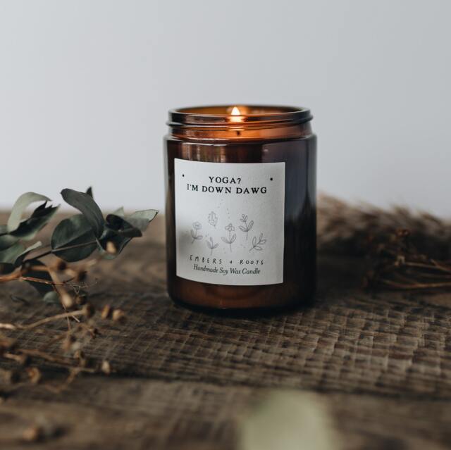 Yoga? I'm Down Dawg Scented Soy Candle Gift - image 1