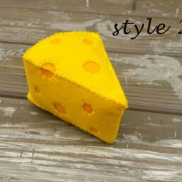 Head Of Cheese Play Food - Felt Food, Pretend Kids Kitchen, Plush Toy, Cooking Toys, Doll Fake Farmers Market For Baby - thumbnail 3