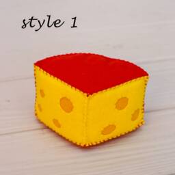 Head Of Cheese Play Food - Felt Food, Pretend Kids Kitchen, Plush Toy, Cooking Toys, Doll Fake Farmers Market For Baby - thumbnail 2