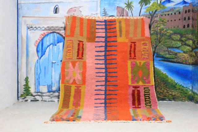 Authentic Moroccan Rug, Custom Fabulous Boujad Azilal Rug, Abstract Multicolored Carpet, Handmade Bohemian Rug - image 1