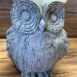 Stone Garden Owl Statue Gift Ornament - thumbnail 2