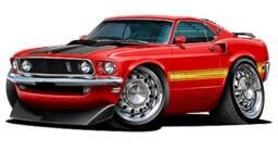1969 Ford Mustang Mach-1 Cobrajet Vinyl Decal Wall Graphic Officially Licensed Product, Custom Art Easy Installation On Walls, Windows, Etc - thumbnail 1