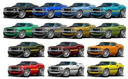 1969 Ford Mustang Mach-1 Cobrajet Vinyl Decal Wall Graphic Officially Licensed Product, Custom Art Easy Installation On Walls, Windows, Etc - thumbnail 2