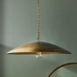 Raw Brass Pendant Light Mid Century Modern Sputnik Fixture - thumbnail 2
