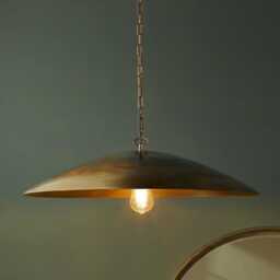 Raw Brass Pendant Light Mid Century Modern Sputnik Fixture - thumbnail 1