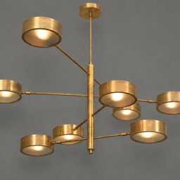 Mid-Century Stilnovo Style Vintage Fixture Linus Starburst Handmade Modern Ceiling Light 8-Light Brass Chandelier - thumbnail 3