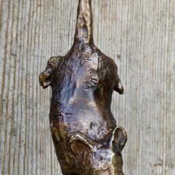 Cat Door Knocker Bronze Sculpture - thumbnail 4