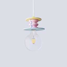 Yellow, Pink & Blue Pendant Lamp - Frutti Small Colorful Ceiling Light - thumbnail 2