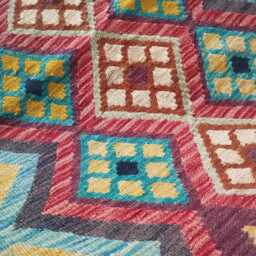 Afghan Kilim Rug, Handmade Artisan Multicolour Turkish Persian Navajo Moroccan Bohemian Flatweave, Natural Wool Dhurrie Rug 116x90 cm - thumbnail 4