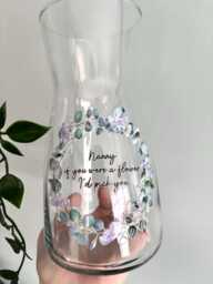 Personalised Floral Anniversary Vase, Nanny Gift, Nanny Vase, Anniversary Gift - thumbnail 1