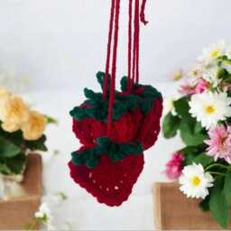 strawberry Baby Comforter, Gift, Chenille Lovey Blanket, Nursery Soft Security Blanket For - thumbnail 3