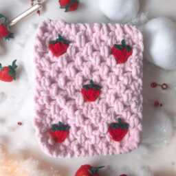 strawberry Baby Comforter, Gift, Chenille Lovey Blanket, Nursery Soft Security Blanket For - thumbnail 2