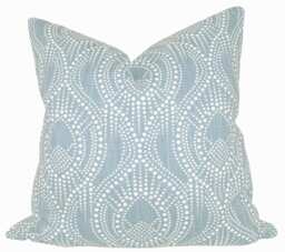 Pillow Custom Cover - Milky Blue Navy Brown White Modern 16x16, 18x18 - thumbnail 1