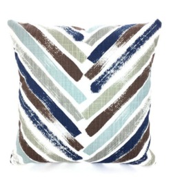 Pillow Custom Cover - Milky Blue Navy Brown White Modern 16x16, 18x18 - thumbnail 4