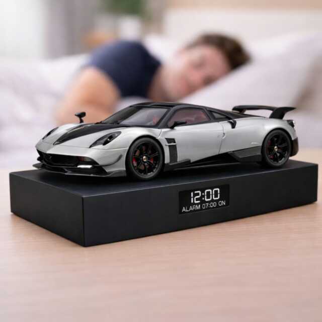 Pagani Huayra Alarm Clock - Realistic Engine Sound, Working Headlights, Handmade, Car Enthusiast Gift, Steam Effec - image 1