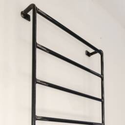 Handmade Rustic Steel Wine Rack - Industrial Wall Storage - thumbnail 4