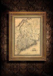 Map Of Maine 1846 Old Historic Antique Restoration Style State Wall Home Office Decor Housewarming Gift - thumbnail 1