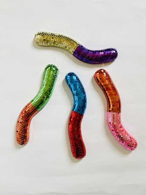Jumbo Disco Gummy Worm Wall Art/ Dopamine Decor/ Maximalist Fake Food/ Food Pop Sculpture/ Funky Unique Gift - image 1