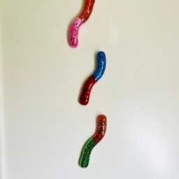 Jumbo Disco Gummy Worm Wall Art/ Dopamine Decor/ Maximalist Fake Food/ Food Pop Sculpture/ Funky Unique Gift - thumbnail 2