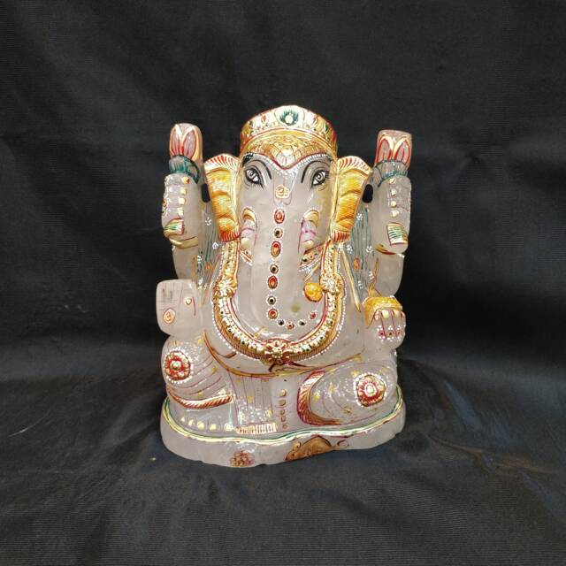 Crystal Quartz Ganesha Statue - Sphatik Lord Ganesh Idol Divine Spiritual Gift Altar Meditation Decor - image 1