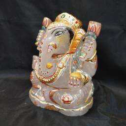Crystal Quartz Ganesha Statue - Sphatik Lord Ganesh Idol Divine Spiritual Gift Altar Meditation Decor - thumbnail 3
