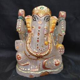 Crystal Quartz Ganesha Statue - Sphatik Lord Ganesh Idol Divine Spiritual Gift Altar Meditation Decor - thumbnail 2