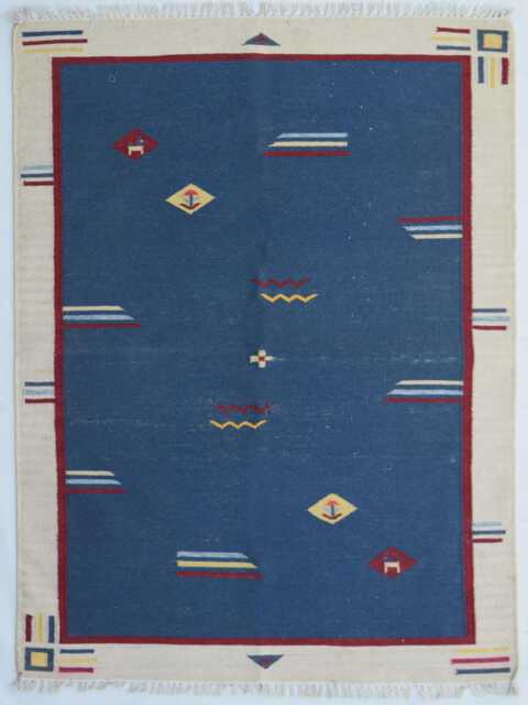 Handmade Flatweave Kilim Rug Turkish Motif, Boho Decor - image 1