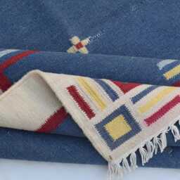 Handmade Flatweave Kilim Rug Turkish Motif, Boho Decor - thumbnail 3