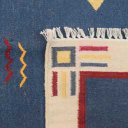 Handmade Flatweave Kilim Rug Turkish Motif, Boho Decor - thumbnail 2