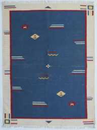 Handmade Flatweave Kilim Rug Turkish Motif, Boho Decor