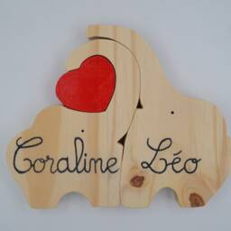 Wooden Puzzle/Elephant Valentine's Day Gift Lovers' - thumbnail 3