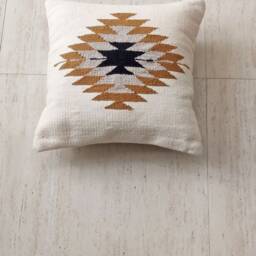 "Cotton Kilim Boho Hand Loom Woven Textured Cushion Cover 18""x18" - thumbnail 3
