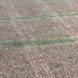 Tweed 100% Wool Christmas Stocking in Baby Light Pink & Blue Windownpane Design - thumbnail 3