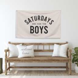 Saturdays Are For The Boys Banner Flag, Bedroom Sign, Boy Room Decor, Kids Wall Nursery Fabric Flag - thumbnail 3