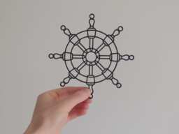 Geometric Ship Wheel - Wall Art Hanging Decoration Home Decor Black Printinghive - thumbnail 1