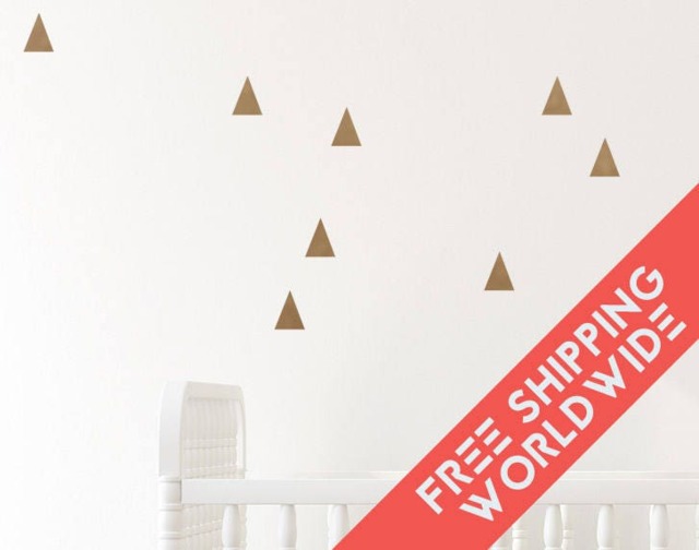Metallic Gold Triangle Wall Decals Decor Stickers Nursery Baby Modern & Scandinavian - image 1