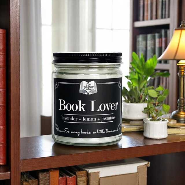 Book Lover 9Oz Glass Soy Candle - Lavender + Lemon Jasmine - image 1