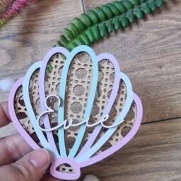Personalised Rattan Shell, Handmade Shell Wall Decor, Under The Sea Nursery, Nautical Theme Kids Decor Ocean - thumbnail 3