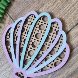 Personalised Rattan Shell, Handmade Shell Wall Decor, Under The Sea Nursery, Nautical Theme Kids Decor Ocean - thumbnail 2