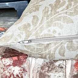 1562. Handmade Littlehampton Gold Damask 100% Linen Cushion Cover, Various Sizes - thumbnail 3