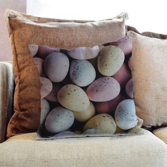 Mini Chocolate Eggs Photography - Decorative Pillow Throw Cushion Fabric , Case Cover Or With Filling