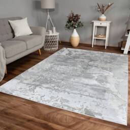 New Modern Silver Grey Splash Design Rug Colourful Silky Soft Good Quality Floor Area Mats UK - thumbnail 1