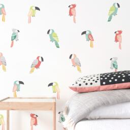Tropical Birds - Fabric Wall Decal Mej