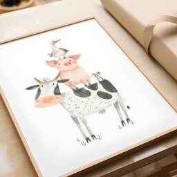 Farm Nursery Print, Yard, Animals Decor, Kids Prints, Nursery, Decor - thumbnail 2