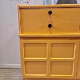 Gorgeous Nathan Sideboard in A Marigold Orange With Black Hairpin Legs & Handles - thumbnail 3