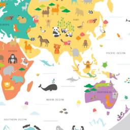 Animals Of The World Wall Sticker Decal - Educational Stickers, Learning, Art, Decals, Kids Room, School, Education, Gifts - thumbnail 3
